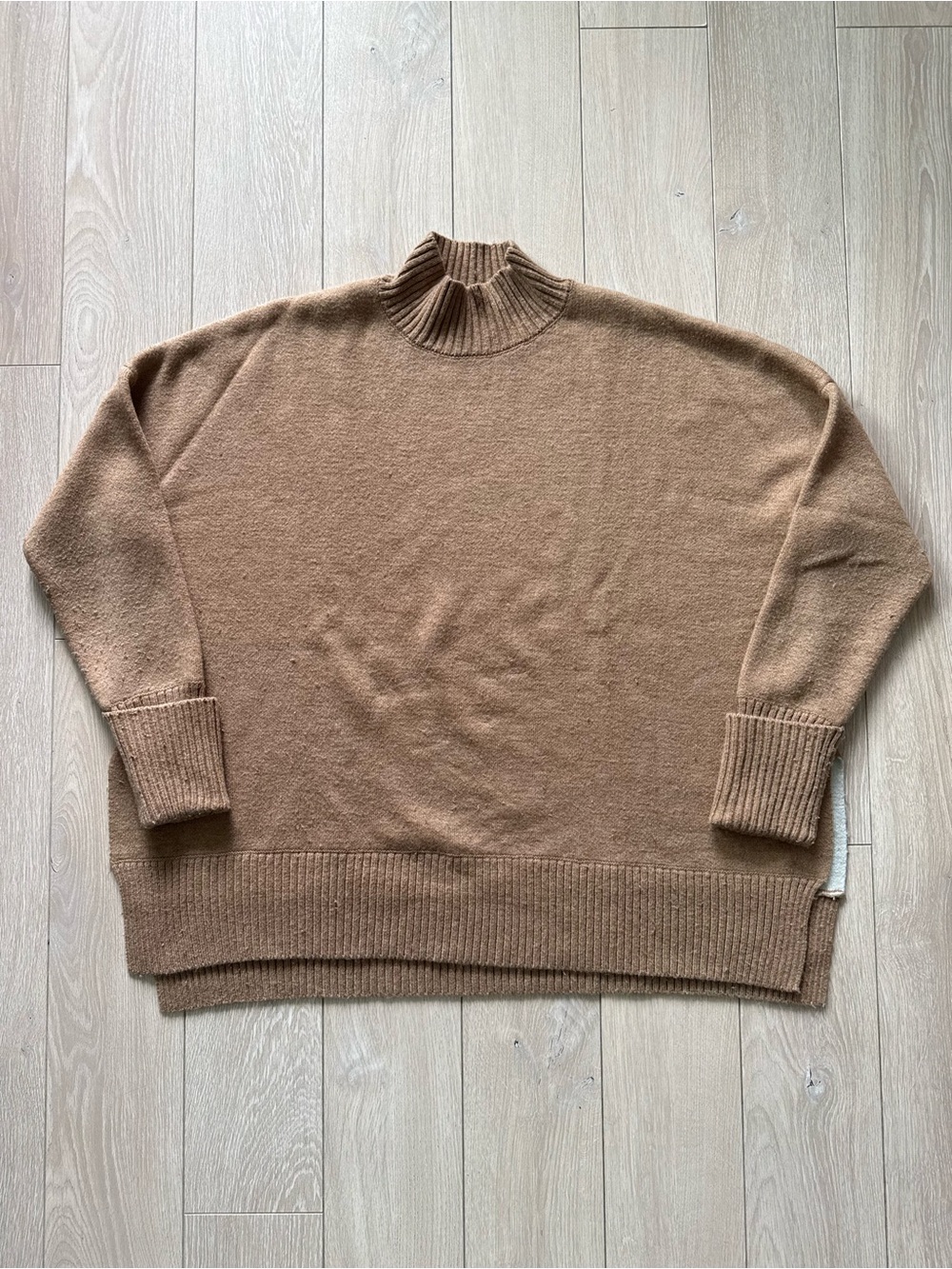 Seed Heritage Merino Wool Blend Mockneck Sweater in Beige Women’s Size Small